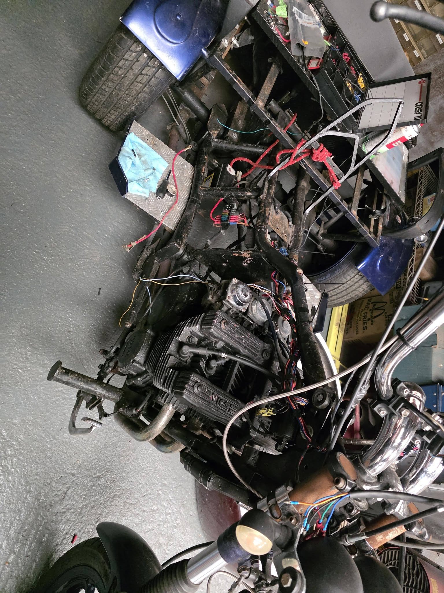 Trike wiring and mechanical work in progress